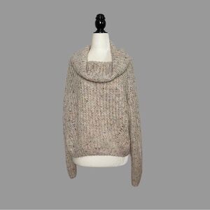 ❤️M❤️ Cozy Knit Cowl Neck Sweater Confetti - Cream